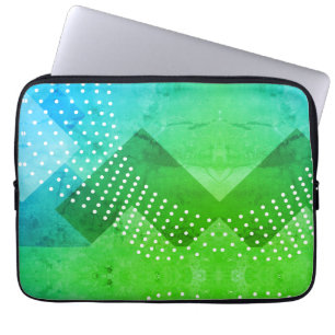 Kleuren van groen blauw distressed look laptop sleeve
