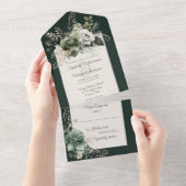 Kleuren van groene bloemen all in one uitnodiging (Afscheurbaar)