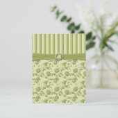 Kleuren van Groene Bloemstreep R.S.V.P. Kaart (Staand voorkant)