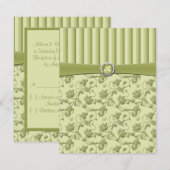Kleuren van Groene Bloemstreep R.S.V.P. Kaart (Voorkant / Achterkant)