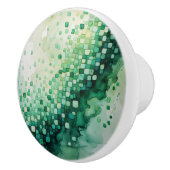 Kleuren van groene Waterverf Checkerboard Pleinen Keramische Knop (Rechts)