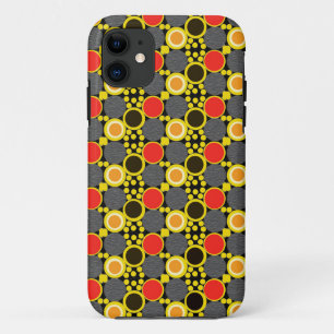Kleuren van harmonie: cirkels in rood, bruin en ge Case-Mate iPhone case