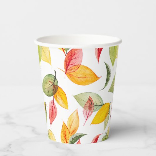 Kleuren van Herfst Papieren Bekers (Achterkant)