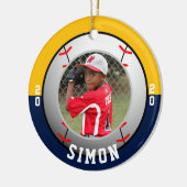 Kleuren van het goudteam van de Baseball Navy Keramisch Ornament (Links)