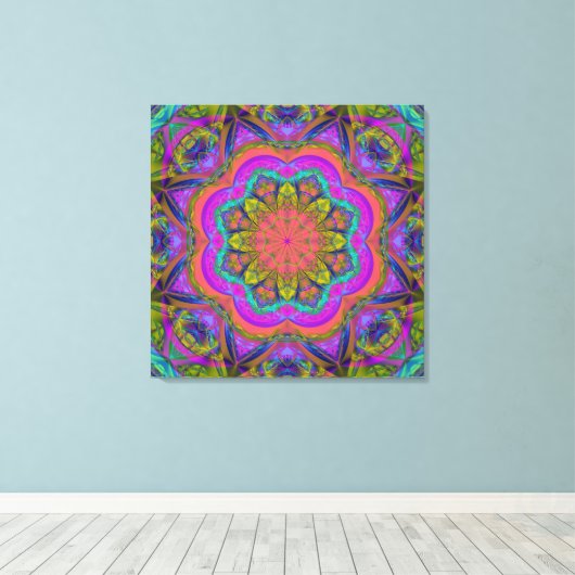 Kleuren van het Leven, moderne abstracte wallart Canvas Afdruk (Insitu (Houten vloer))