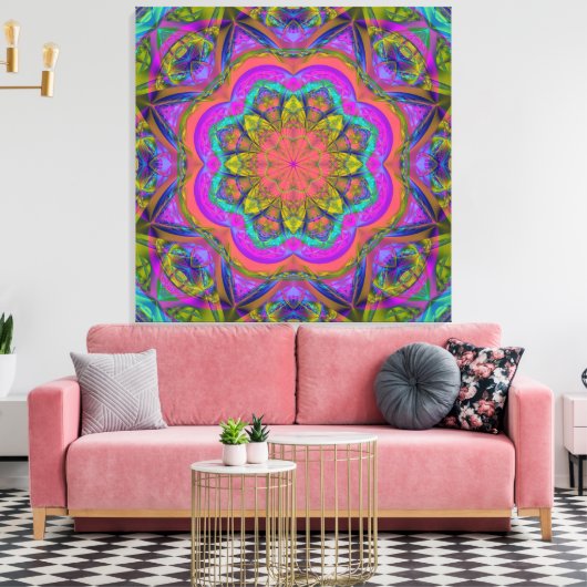 Kleuren van het Leven, moderne abstracte wallart Canvas Afdruk (Insitu (Woonkamer))