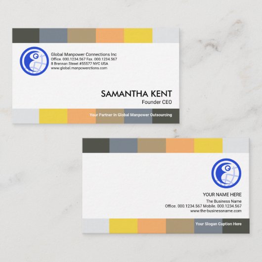 Kleuren van het personeel: aanwerving van personee visitekaartje (Voorkant / Achterkant)