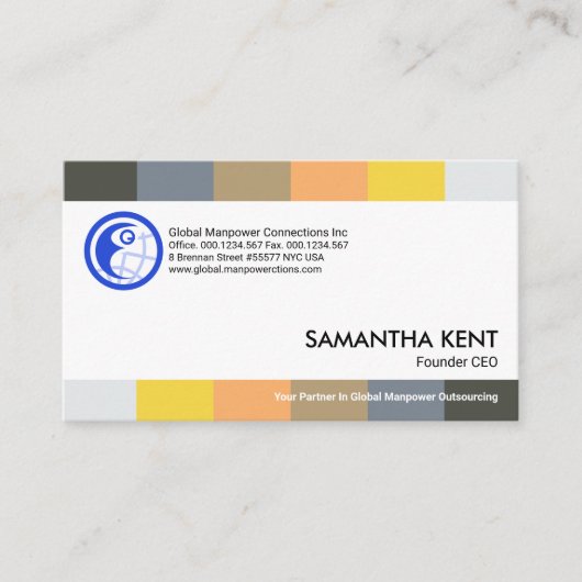 Kleuren van het personeel: aanwerving van personee visitekaartje (Voorkant)
