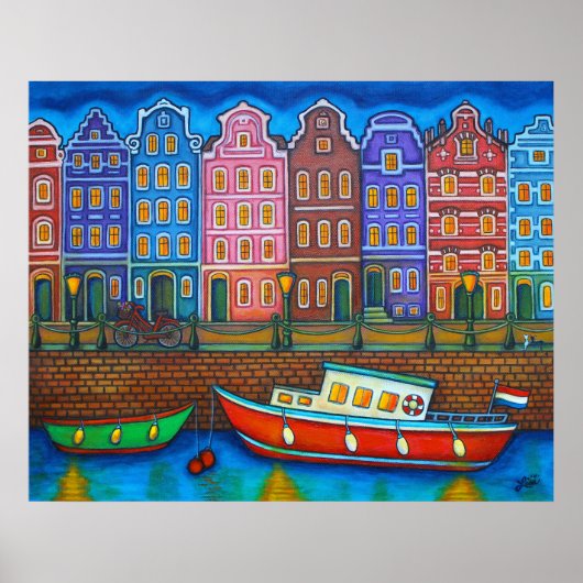 Kleuren van het Poster van Amsterdam Afdruk door L (Voorkant)