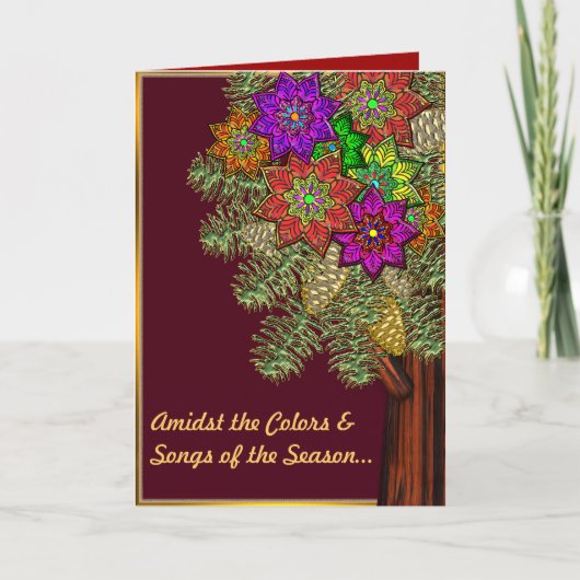 Kleuren van het seizoen feestdagen kaart (Voorkant)