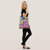 Kleuren van het stadsbeeld tote bag (Op model)