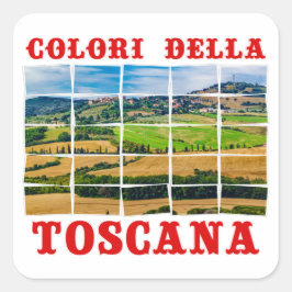 "Kleuren van het Toscane" landschap. Palette Tile  Vierkante Sticker