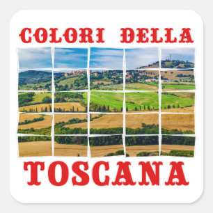 "Kleuren van het Toscane" landschap. Palette Tile  Vierkante Sticker