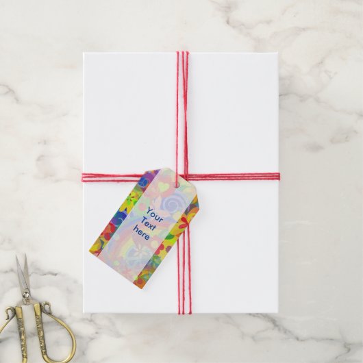 Kleuren van het ventilatorvermogen + jouw tekst cadeaulabel (Met Touw)