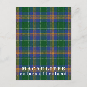 Kleuren van Ierland Clan MacAuliffe Tartan Briefkaart