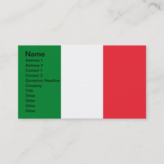 Kleuren van Italië Visitekaartje (Voorkant)