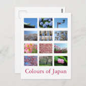 Kleuren van Japan (blauw/wit/roze) Briefkaart (Voorkant / Achterkant)