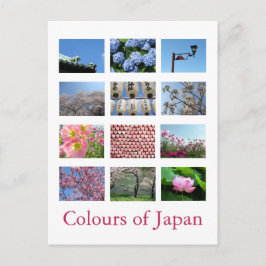 Kleuren van Japan (blauw/wit/roze) Briefkaart