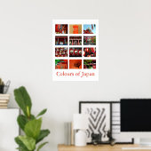 Kleuren van Japan (rood/vermiljoen) Poster (Thuiskantoor)