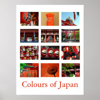 Kleuren van Japan (rood/vermiljoen) Poster