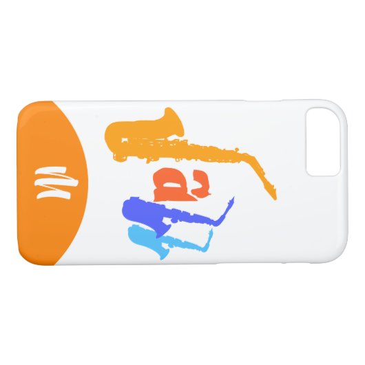 Kleuren van Jazz Monogram White iPhone Case (Achterkant (Horizontaal))