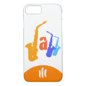 Kleuren van Jazz Monogram White iPhone Case (Achterkant)