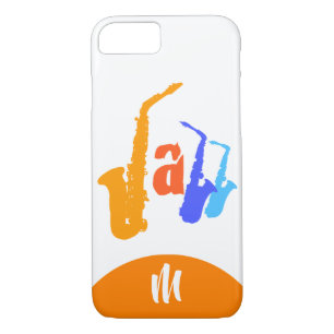 Kleuren van Jazz Monogram White iPhone Case