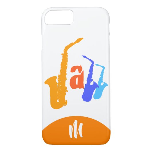 Kleuren van Jazz Monogram White iPhone Case (Achterkant)