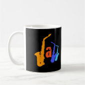 Kleuren van Jazz Sax Illustration Black Mok 2 (Links)