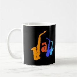 Kleuren van Jazz Sax Illustration Black Mok 2