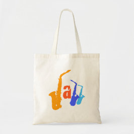 Kleuren van Jazz Sax Illustration Canvas tas