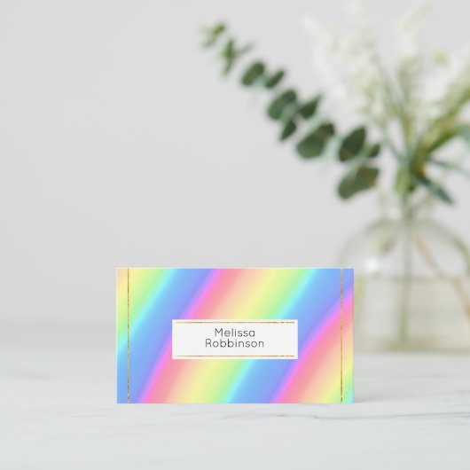 Kleuren van kleurrijke heldere regenbooggradiënt visitekaartje (Staand voorkant)