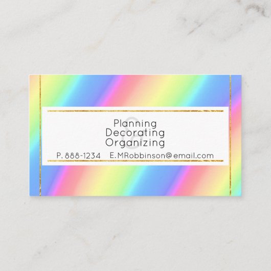 Kleuren van kleurrijke heldere regenbooggradiënt visitekaartje (Achterkant)