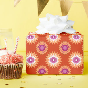 Kleuren van lesbische pride/oranje bloem cadeaupapier