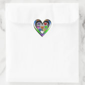 Kleuren van liefde hart sticker (Tas)
