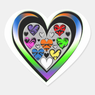 Kleuren van liefde hart sticker