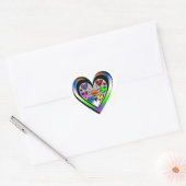 Kleuren van liefde hart sticker (Envelop)