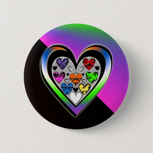 Kleuren van liefde ronde button 5,7 cm (Voorkant)