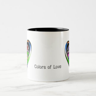 Kleuren van liefde tweekleurige koffiemok