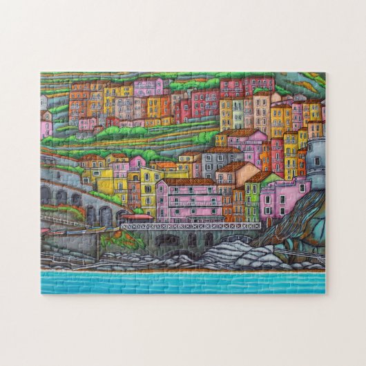 Kleuren van Manarola 11x14 Puzzle met Gift Box Legpuzzel (Horizontaal)