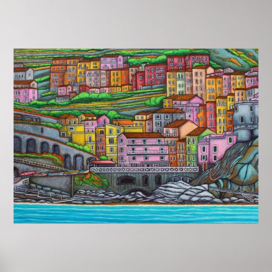 Kleuren van Manarola Print (Voorkant)