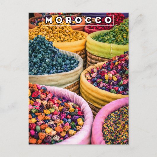 Kleuren van Marrakech Red Medina Spices Shop Briefkaart (Voorkant)