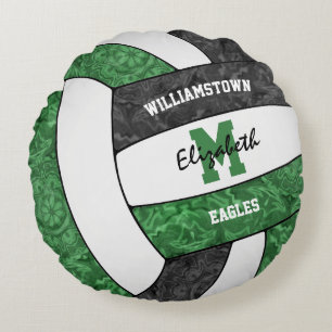 kleuren van meisjes groen zwart volleybalclub rond kussen