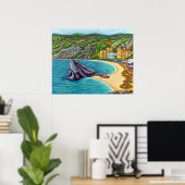 Kleuren van Monterosso afdrukken Poster (Thuiskantoor)