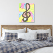 Kleuren van Muziek Canvas Afdruk (Insitu (Slaapkamer))