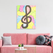Kleuren van Muziek Canvas Afdruk (Insitu (Woonkamer))