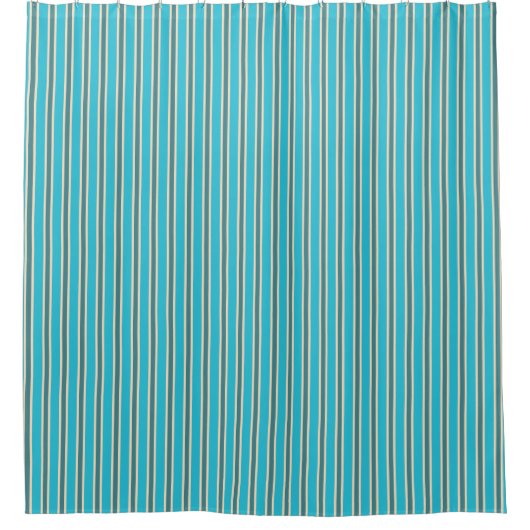 Kleuren van Nieuw-Zeeland in Turquoise Stripes Douchegordijn (Voorkant)