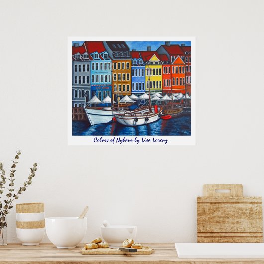 Kleuren van Nyhavn Poster Print (Keuken)