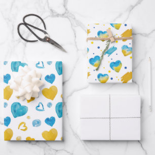 Kleuren van Oekraïne Blauw Geel Wit Inpakpapier Vel