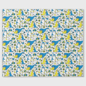 Kleuren van Oekraine Kinder Blauw Geel Dier Moeder Cadeaupapier (Vlak)